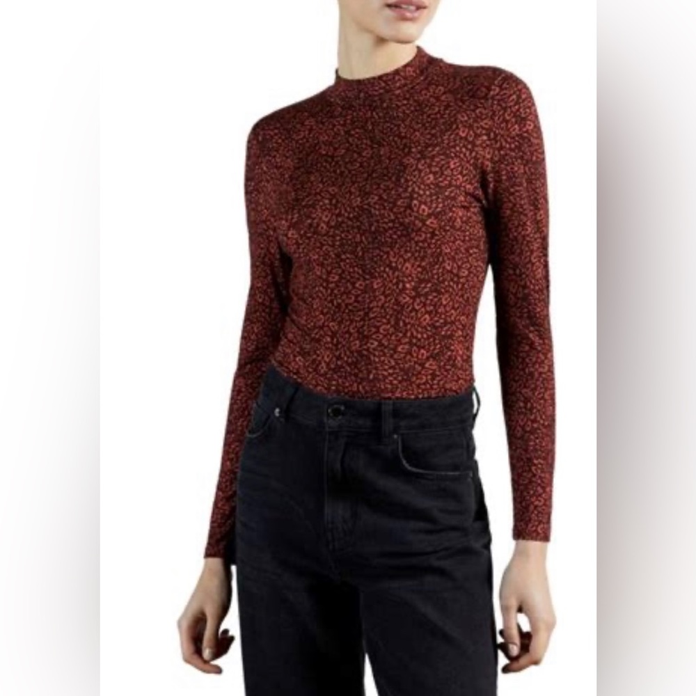TED BAKER London RHHEAA Animal Print Half Sleeved Top
